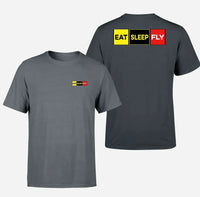Thumbnail for Eat Sleep Fly (Colourful) Designed Double-Side T-Shirts - view 12