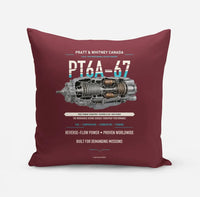 Thumbnail for PT6A-67 design on dark red pillow