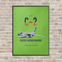 Thumbnail for Kawasaki C-2 vertical canvas print - framed - light green background