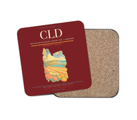 Thumbnail for McClellan-Palomar Airport (CLD) design on dark red 1 piece coaster