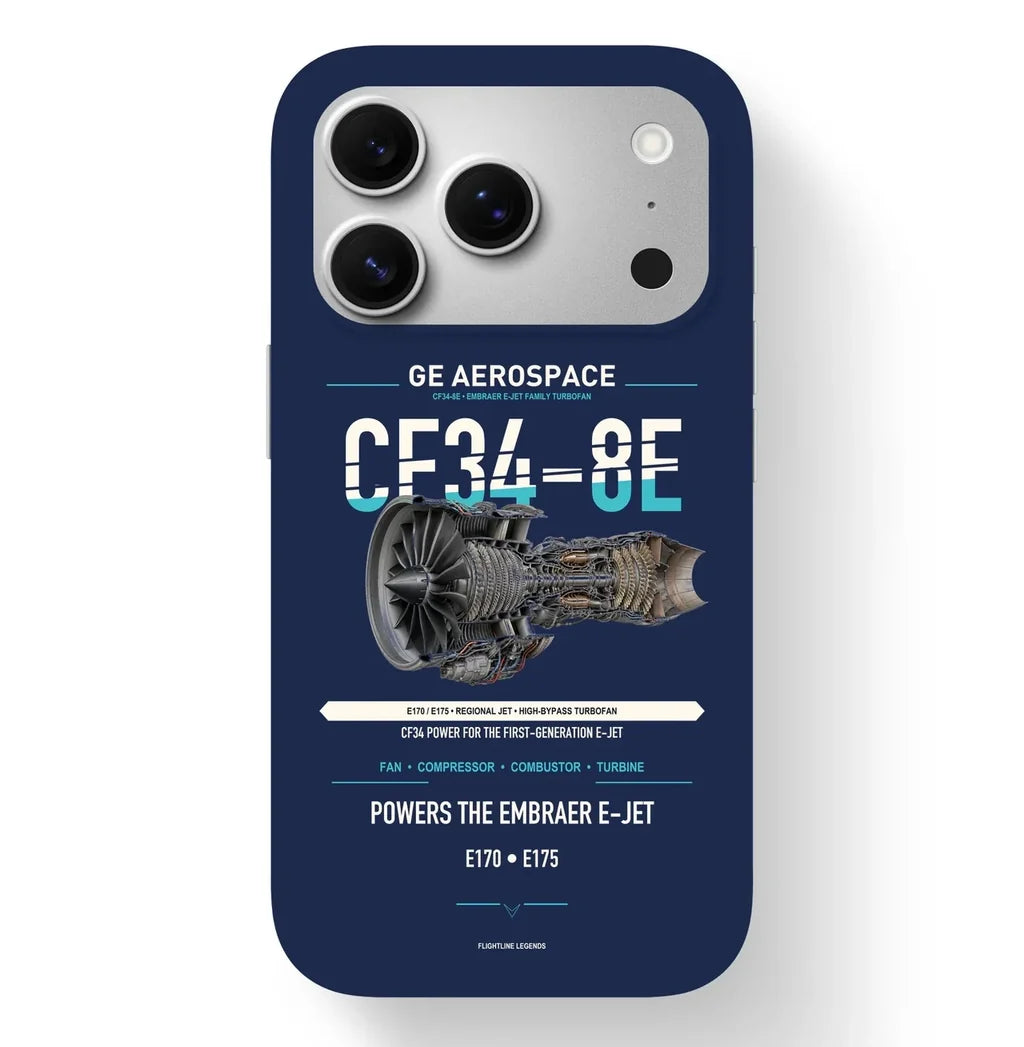CF34-8E Case design on navy blue iphone case