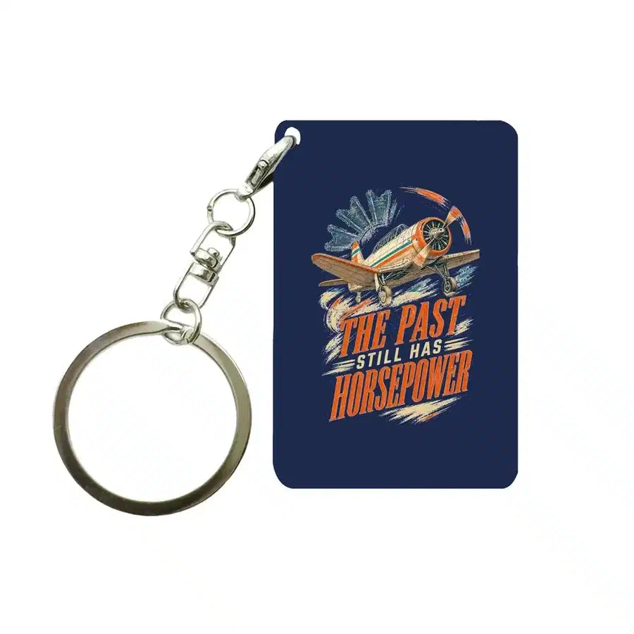 SIGNAL 656 - The Past Still Has Horsepower - Key Chain design on navy blue key chain