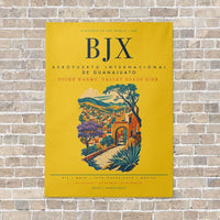 Thumbnail for Aeropuerto Internacional de Guanajuato BJX vertical canvas print - no frame - yellow background