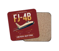 Thumbnail for FJ-4B Fury design on dark red 1 piece coaster