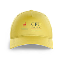 Thumbnail for Corfu International Airport 'Ioannis Kapodistrias' (CFU) design on yellow printed hat