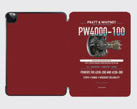 Thumbnail for PW4000-100 design on dark red ipad tablet case