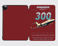 Thumbnail for Bombardier Challenger 300 design on dark red ipad tablet case