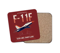 Thumbnail for F-11F Tiger design on dark red 1 piece coaster