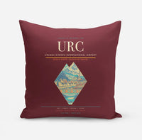 Thumbnail for Urumqi Diwopu International Airport (URC) design on dark red pillow