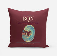 Thumbnail for Rafael Hernández Airport (BQN) design on dark red pillow