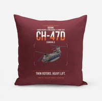 Thumbnail for Boeing CH-47D design on dark red pillow