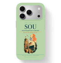 Thumbnail for Southampton Airport (SOU) design on light green iPhone 17 Pro MagSafe case