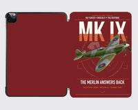 Thumbnail for Supermarine Spitfire Mk IX design on dark red ipad tablet case
