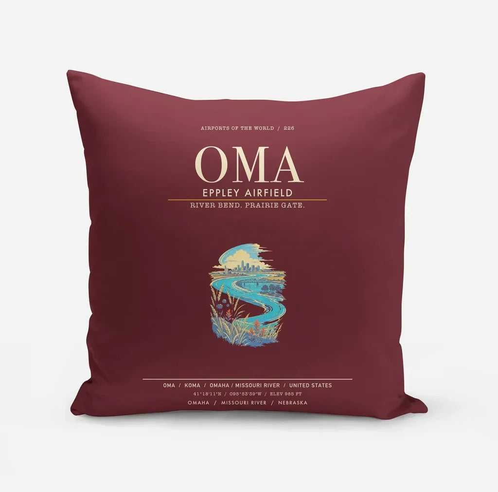 Omaha Eppley Airfield OMA - Dark Red