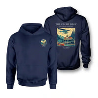 Thumbnail for VINTAGE G4283 - The Cache Drop - Double-Side Hoodie design on navyblue double side