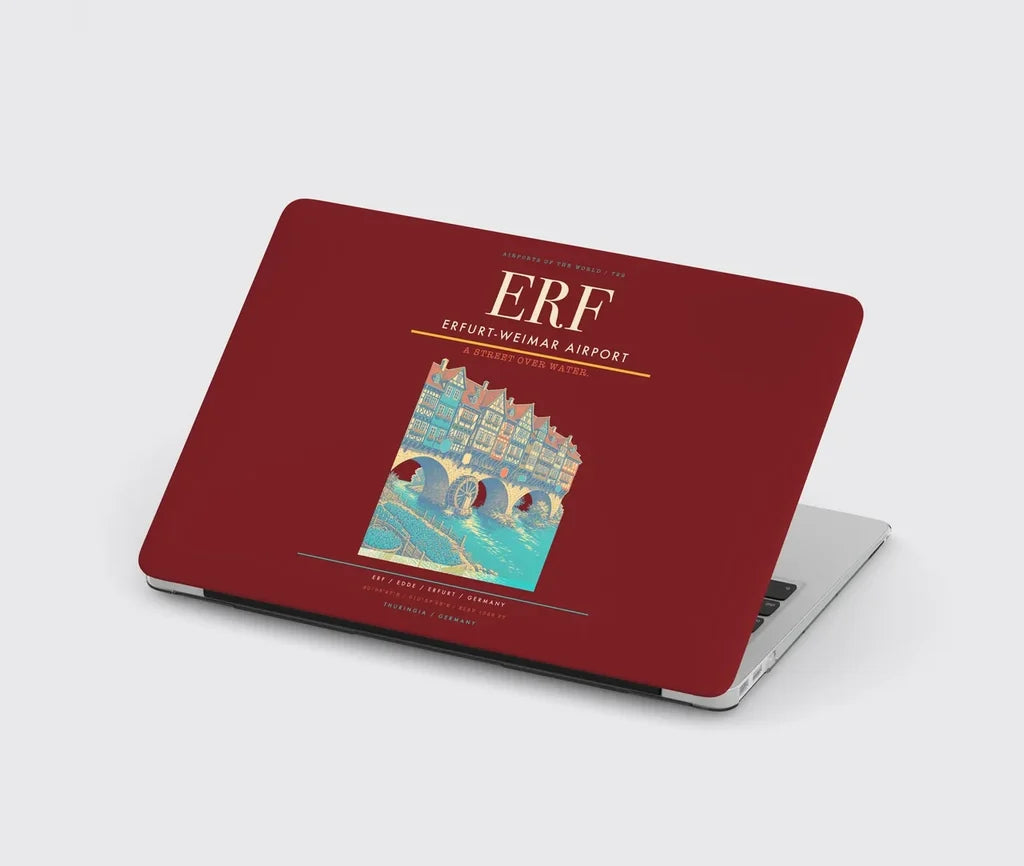 Erfurt-Weimar Airport (ERF) design on dark red MacBook case