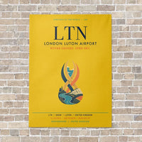 Thumbnail for London Luton Airport LTN vertical canvas print - no frame - yellow background