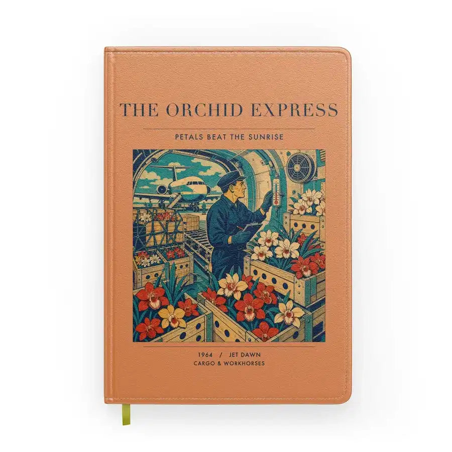 VINTAGE G4233 - The Orchid Express - Designed Notebooks design on orange