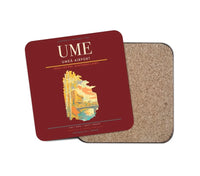 Thumbnail for Umeå Airport (UME) design on dark red 1 piece coaster