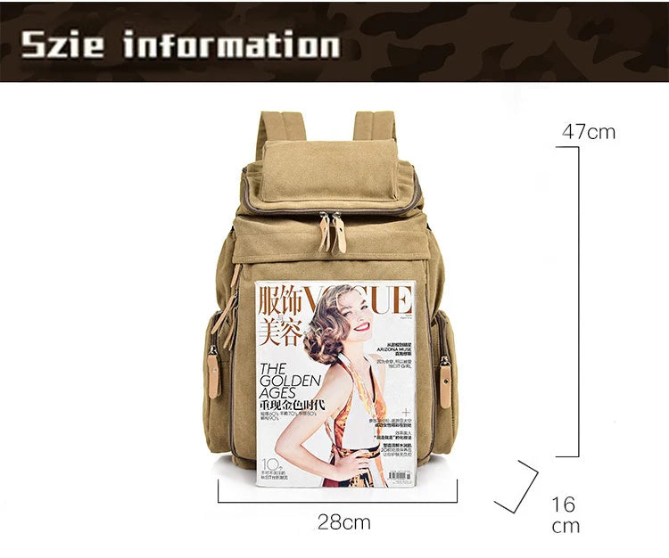 Aviator Vintage Canvas Backpack for Flight Crew Travel