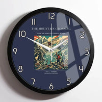 Thumbnail for VINTAGE G4006 - The Mountain Crossing - Designed Wall Clocks design on navyblue framed