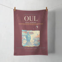 Thumbnail for Oulu Airport (OUL) design on dark red towel