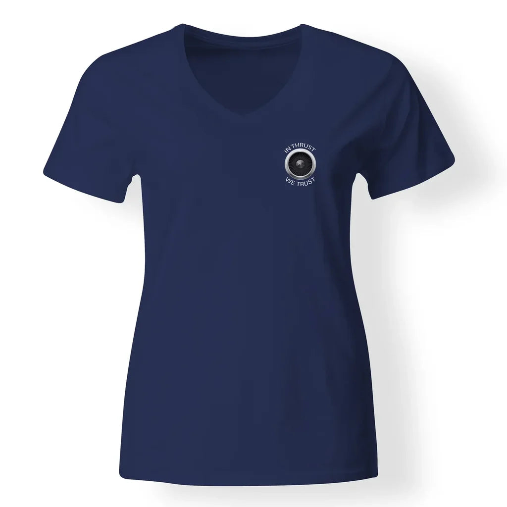 In Thrust We Trust Designed V-Neck T-Shirts - view 12