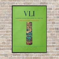 Thumbnail for Bauerfield International Airport VLI — Port Vila vertical canvas print - framed - light green background