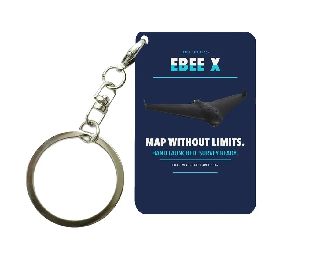 AgEagle eBee X Key Chain design on navy blue key chain