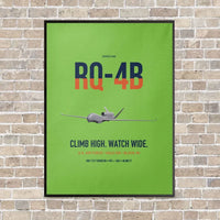 Thumbnail for RQ-4B Global Hawk vertical canvas print - framed - light green background