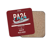 Thumbnail for Piper PA-24-250 Comanche 250 design on dark red 1 piece coaster