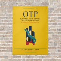 Thumbnail for Bucharest Henri Coandă International Airport OTP vertical canvas print - no frame - yellow background