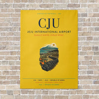Thumbnail for Jeju International Airport CJU vertical canvas print - no frame - yellow background
