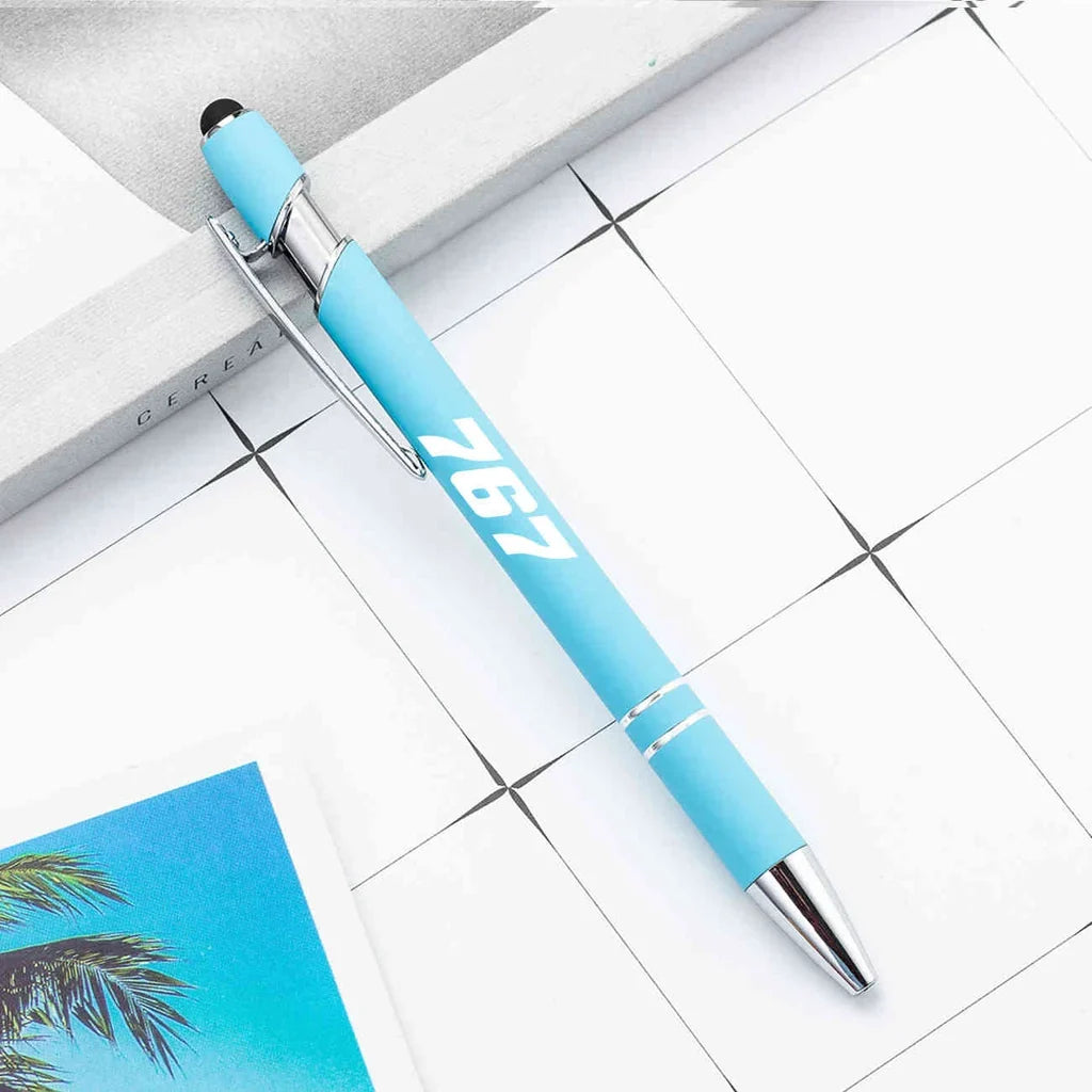 Boeing 767 Flat Text touch pen - light blue