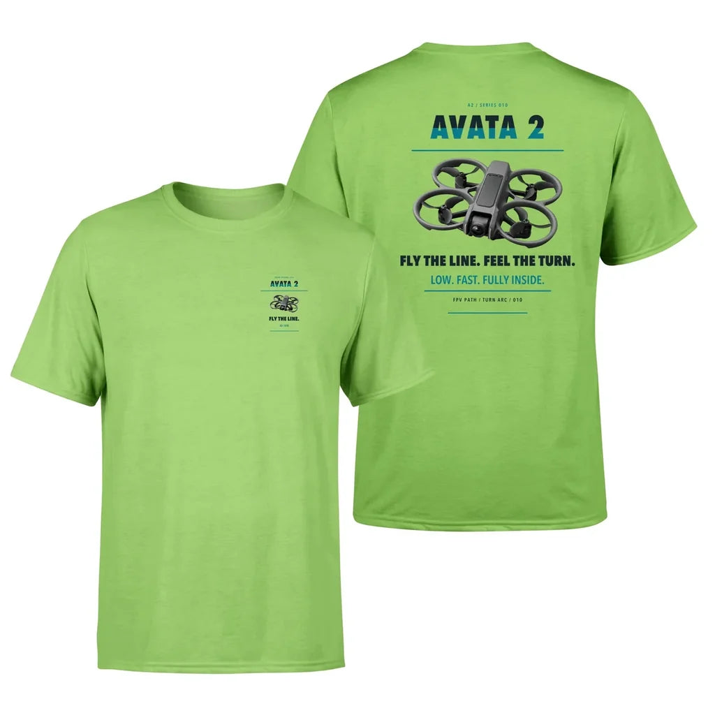 DJI Avata 2 design on light green t shirt