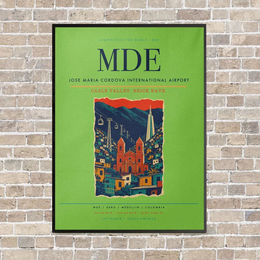Jose Maria Cordova International Airport MDE - Canvas Framed - Light Green