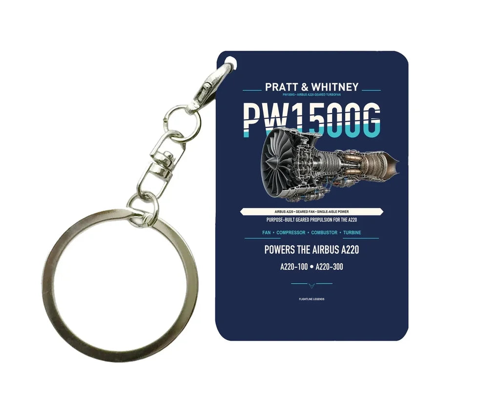 PW1500G Key Chain design on navy blue key chain
