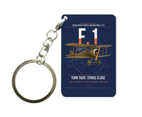 Thumbnail for Sopwith Camel F.1 design on navy blue designed key chain, double-side print