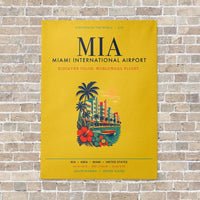 Thumbnail for Miami International Airport MIA vertical canvas print - no frame - yellow background