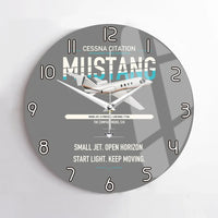 Thumbnail for Cessna Citation Mustang design on gray no frame wall clock