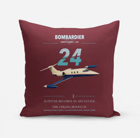 Thumbnail for Bombardier Learjet 24 design on dark red pillow