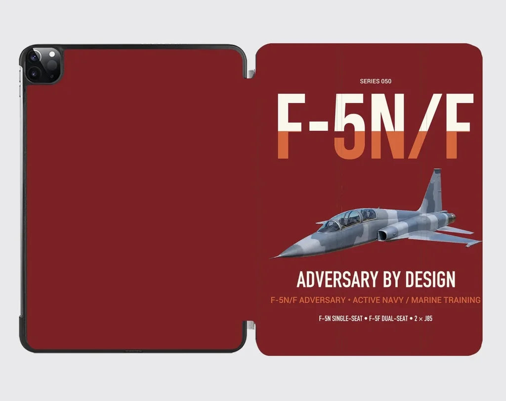 F-5N F Adversary design on dark red ipad tablet case