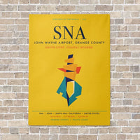 Thumbnail for John Wayne Airport, Orange County SNA vertical canvas print - no frame - yellow background