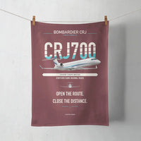 Thumbnail for Bombardier CRJ700 design on dark red towel
