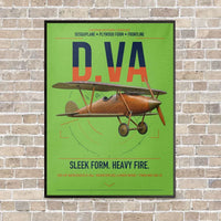 Thumbnail for Albatros D.Va vertical canvas print - framed - light green background