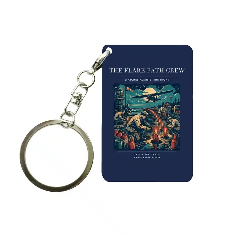 VINTAGE G4252 - The Flare Path Crew - Designed Key Chain design on navyblue