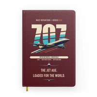 Thumbnail for Boeing 707-320C design on dark red notebook