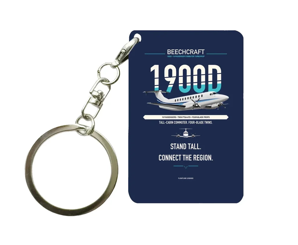 Beechcraft 1900D Key Chain design on navy blue key chain