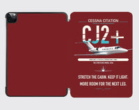 Thumbnail for Cessna Citation CJ2+ design on dark red ipad tablet case