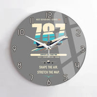 Thumbnail for Boeing 787-9 Dreamliner design on gray no frame wall clock
